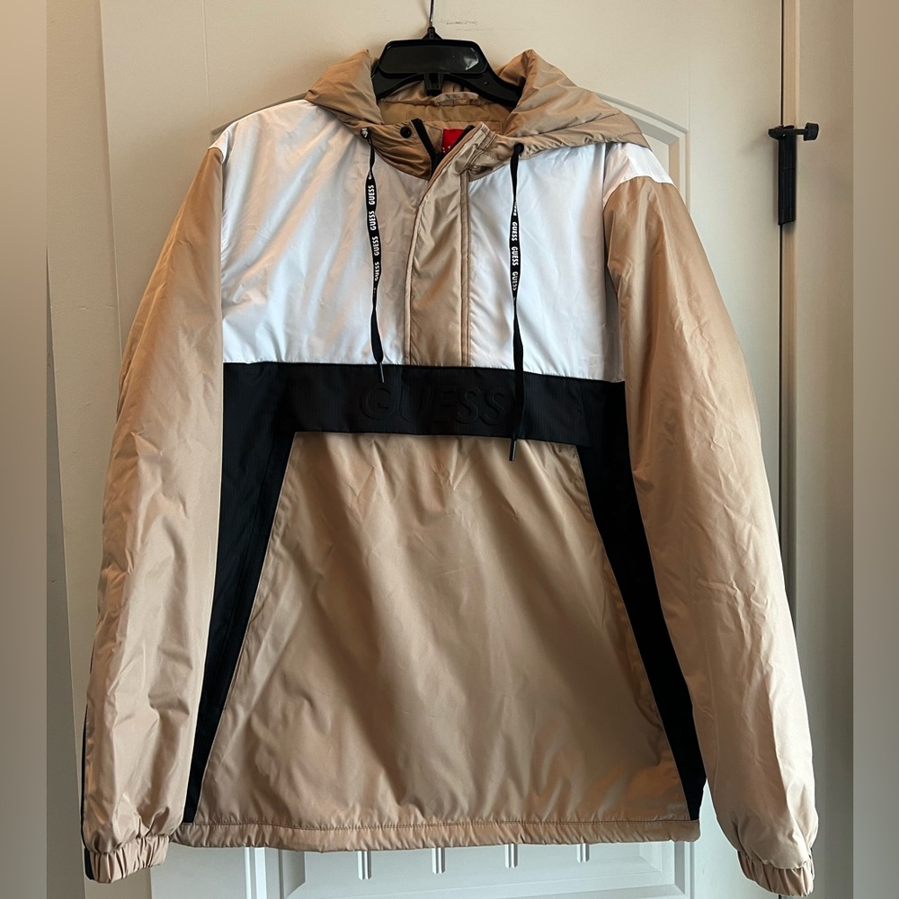 GUESS Rex Colorblock Padded Half Zip Jacket Size L - Picture 2 of 8